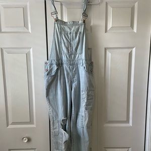 Forever 21 distressed overalls